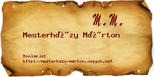 Mesterházy Márton névjegykártya