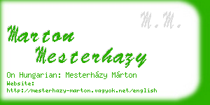 marton mesterhazy business card