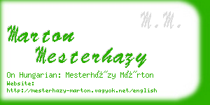 marton mesterhazy business card
